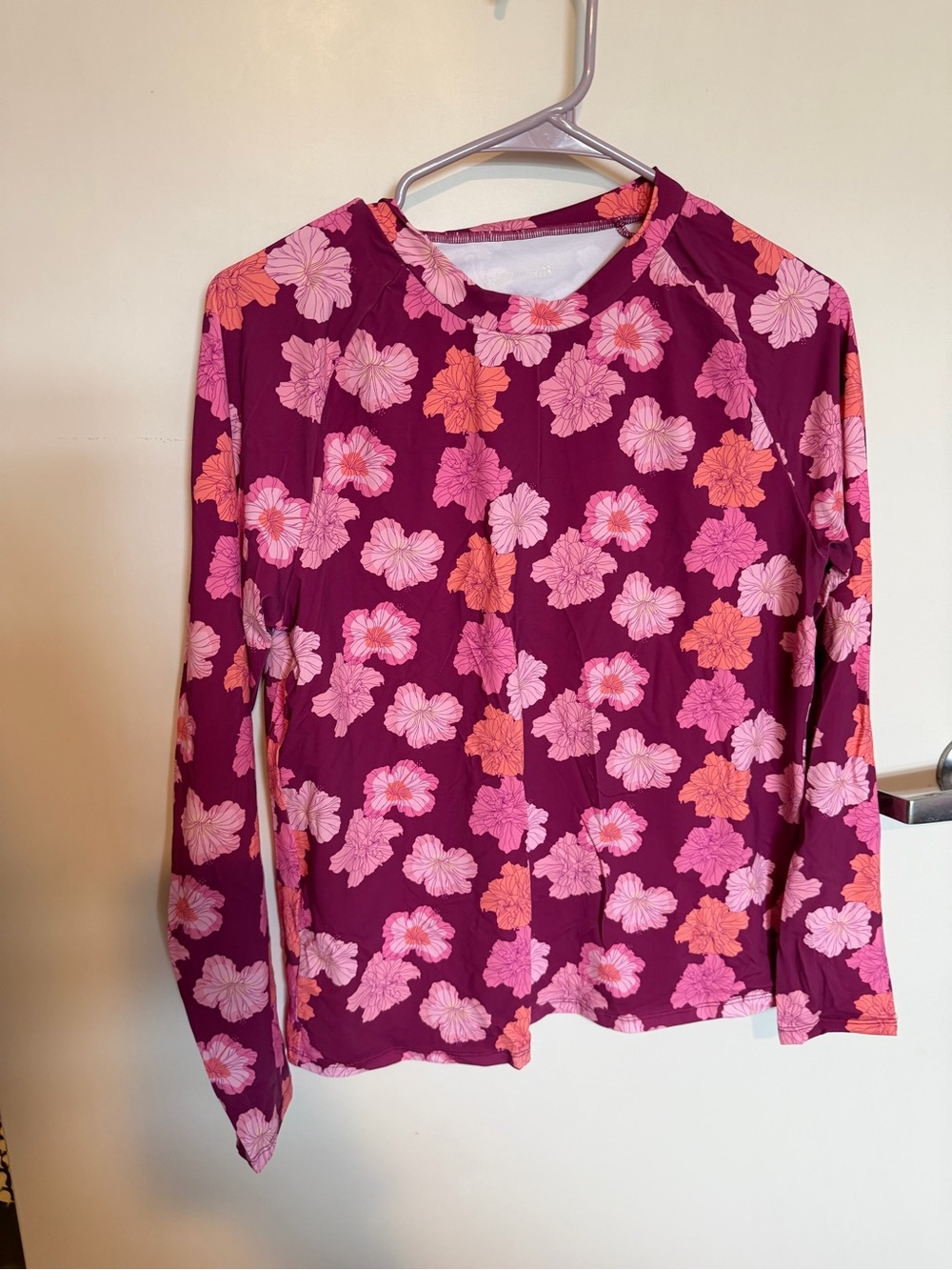 Fighting Eel Hibiscus Long-Sleeve Swim Top